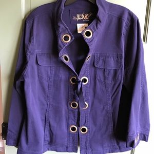 LAL Live A Little Navy Blue Cotton Canvas Jacket